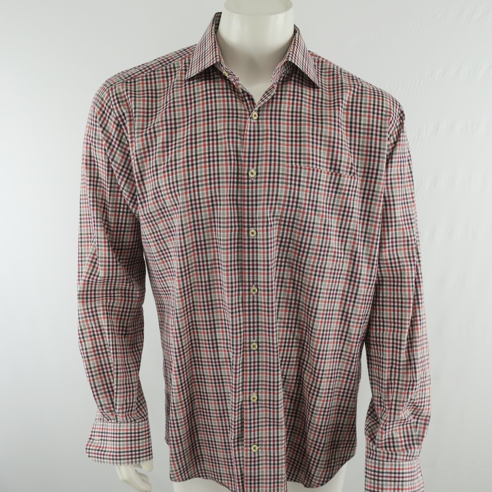 Peter Millar Button Up Shirt Long Sleeve Men's Size Large Cotton Multi Color